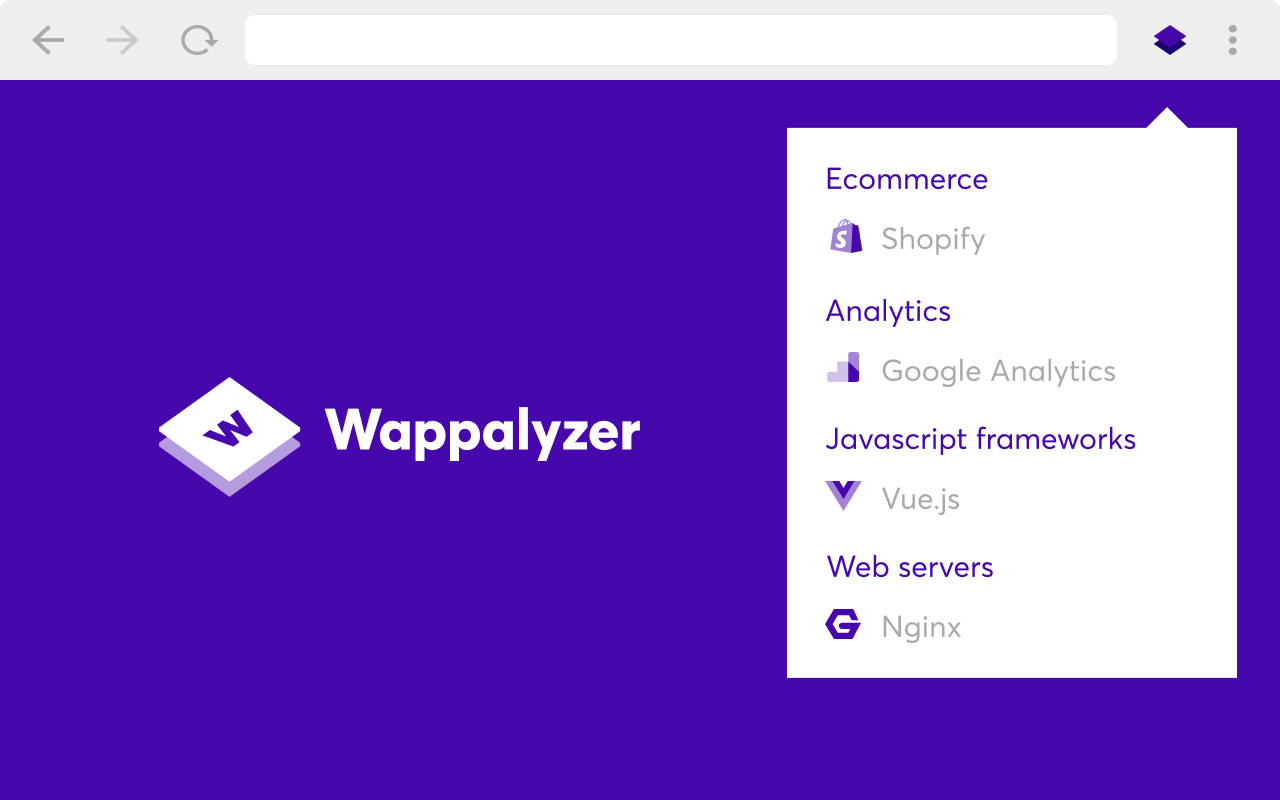 The Wappalyzer Chrome extension